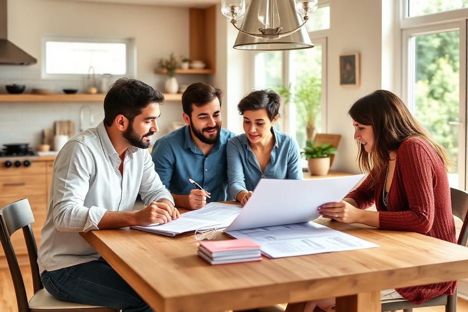 Famiglia che pianifica un progetto di efficientamento energetico
